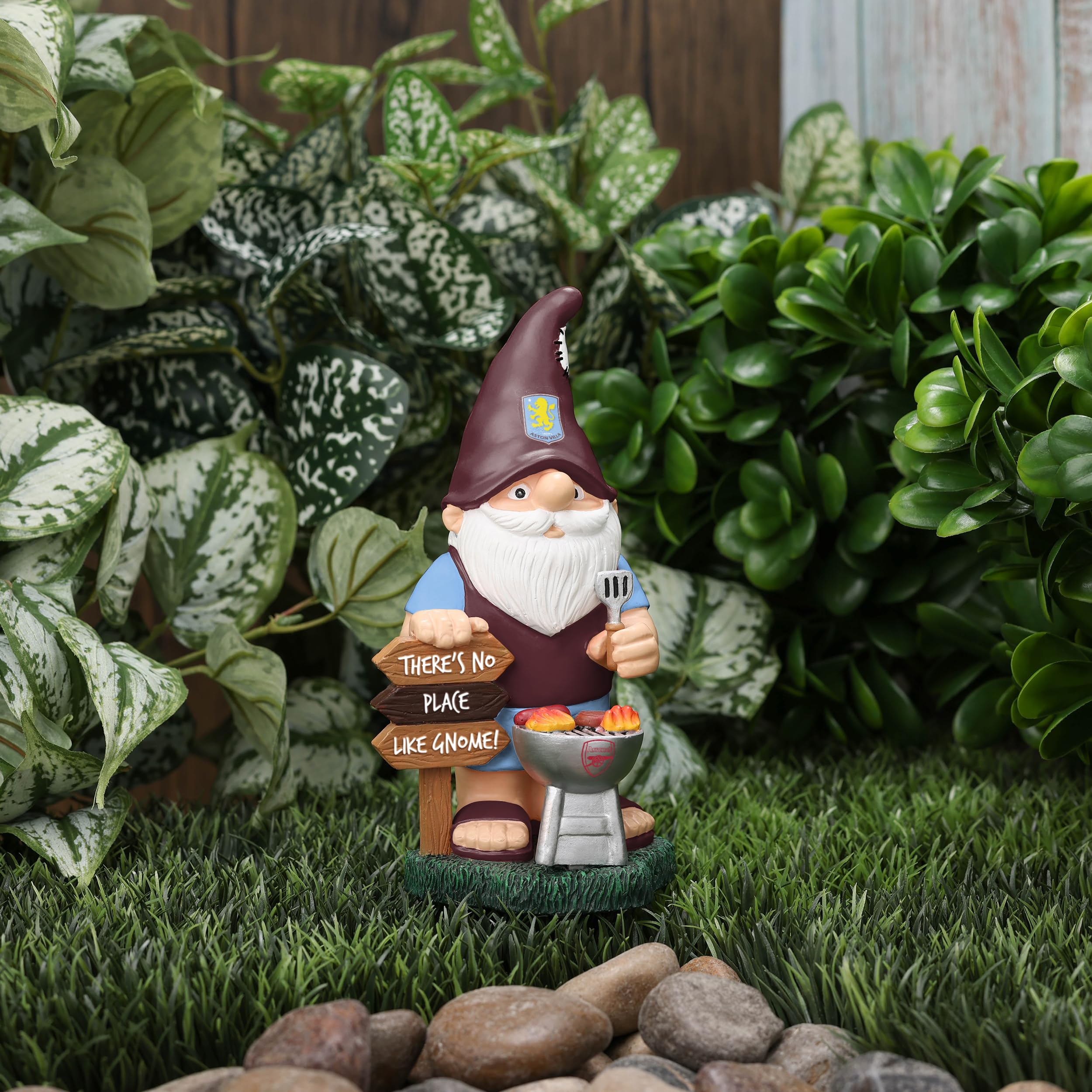 FOCO Officially Licensed Aston Villa FC BBQ Football Garden Gnome